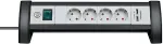 Brennenstuhl Premium-Office-Line, 4-way socket, USB, socket strip (black/grey, with 2 USB charging sockets 3,100mA)