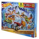Mattel Hot Wheels 2026 Advent Calendar, 10 Toy Vehicles in 1:64 Scale, 14 Accessories & 10 Ornament Clips