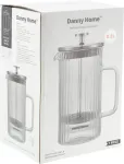 Home4you Presskann FRENCH DOUBLE 800ml klaasist topeltseinaga, triip