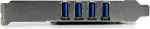 StarTech.com 4 Port USB3.0 SuperSpeed PCI Express Schnittstellenkarte mit 4 5Gb/s Kan&auml;len und UASP - SATA/LP4 Strom - USB-Adapter - PCI Express x4 - USB3.0 x 4 (PEXUSB3S44V)