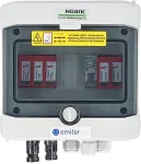 EMITER Switchgear attached DCAC hermetic IP65 EMITTER with Dehn 1000V type 2 DC surge arrester, 1 x PV string, 1 x MPPT // og. AC Dehn type 2, 16A 1-F