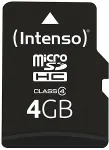 M&auml;lukaart INTENSO CARD 4GB MicroHC 21MB/s +Adapter