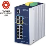 Planet Technology Corp. PLANET IGS-5225-8T2S2X - Switch - L3 - managed - 8 x 10/100/1000 + 2 x Gigabit SFP + 2 x 10 Gigabit SFP+ - an DIN-Schiene montierbar, wandmontierbar - AC 24 V / DC 12 - 48 V (IGS-5225-8T2S2X)