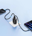 USAMS Charging 30W GaN LED USB+USB-C CC229 white