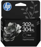 Tooner Hp 302XL/304XL Black Original Ink Crtg Sort 300 sider Bl&aelig;k