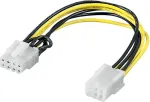 Goobay Internes Stromkabel PCIe 6-Pin auf 8-Pin, Adapter schwarz/rot/gelb, 19,5 cm