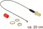 DELOCK Antennenkabel RP-SMA Buchse zum Einbau Ferritkern zu I-PEX Inc., MHF&reg; I Stecker 1.13 20 cm Gewindel&auml;nge 10 mm