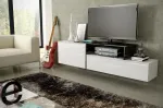 Cama MEBLE Cama TV cabinet SIGMA 3 180 white/white gloss + black