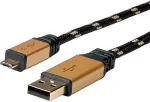 ROLINE GOLD USB 2.0 Cable, USB Type A M - Micro USB B M 0.8 m