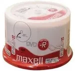 Toorikud MAXELL DVD-R 4.7, Inkjet white, Cake 50