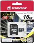 M&auml;lukaart TRANSCEND microSDHC MLC 16GB Class 10 UHS-I 600x + SD-Adapter