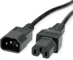 VALUE Netzkabel IEC320/C14 Stecker - C15 Buchse, H05RN-F, schwarz, 0,5 m