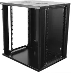 DELTACO 19 "cabinet, 12U, 540x450mm, standing or wall mounted, glass door, black / 19-5412B