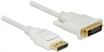 DeLOCK Kabel DisplayPort 1.2 Stecker > DVI 24+1 Stecker Passiv 4K 30 Hz 2 m wei&szlig;