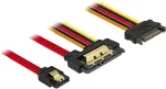 DeLOCK Kabel SATA 6 Gb/s 7 Pin Buchse + SATA 15 Pin Strom Stecker > SATA 22 Pin Buchse gerade Metall 30 cm