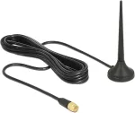 DELOCK LTE / GSM / UMTS Antenne SMA Stecker 3 dBi starr omnidirektional mit magnetischem Standfu&szlig; und Anschlusskabel RG-174 2 m outdoor schwarz