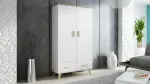 Cama MEBLE Cama wardrobe LOTTA 2D2D valge + sonoma oak