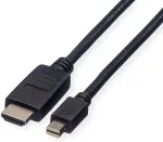 ROLINE Mini DisplayPort Kabel, Mini DP-HDTV, ST/ST, schwarz, 4,5 m