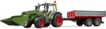BRUDER Fendt Vario 211 with front loader and side trailer, model vehicle