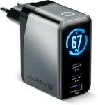EverActive Charger GaN 1 x USB, 2 x USB-C Quick Charge 4+ 67W black
