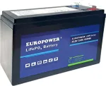 EuroPower Laetav LiFePO4 aku seeria LFP 12,8V 12Ah (Kestvus ~2000 ts&uuml;klit)