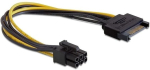DLC DELOCK Stromkabel SATA 15pin -> 6pin PCI Express 0.21m