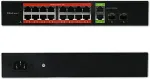 QOLTEC Przełącznik sieciowy SWITCH Gigabit Ethernet PoE | 16x RJ45 | 2x RJ45 Uplink | 2x SFP | 1000Mb/s