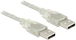 DELOCK USB Kabel A -> A St/St 0.50m transparent