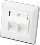 Digitus | Wallplate for Keystone Modules, German type, middle plate 50x50 mm, frame 80x80 mm | DN-93801-1