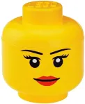 Room Copenhagen LEGO Iconic Storage Head "Girl", storage box (yellow, size L, female)