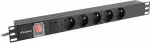 LANBERG PDU rack power strip 19 inch 1U 16A 5x230V 2m black C14