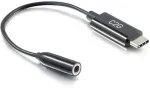 Cables2Go C2G USB C to Aux (3.5mm) Adapter - USB C Audio Adapter - Adapter USB-C auf Klinkenstecker - 24 pin USB-C m&auml;nnlich zu Stereo Mini-Klinkenstecker weiblich