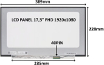 SIL LCD PANEL 17.3" FHD 1920x1080 40PIN MATT IPS 144HZ / WITHOUT HANDLES