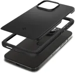 Spigen Kaitse&uuml;mbris Thin Fit, Apple iPhone 15 Pro Max, must, &otilde;huke,
