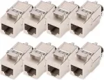 Digitus Keystone module Cat. 8.1, shielded, 8 pieces (silver, tool-free mounting connection)