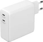 DELTACO USB-C wall charger with built-in power bank and GaN technology, 9600 mAh, white / PB-Q1004 / 1902435