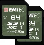 M&auml;lukaart Emtec SDXC 64GB UHS-I U3 V30 Outdoor 2 pcs