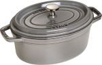 STAUB Oval Cast Iron Pot - 2.35 ltr, Graphite