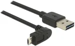 DELOCK - USB-Kabel - USB (M) gerade bis Micro-USB Type B (M) gewinkelt - USB2.0 - 2,0m - umkehrbare Stecker - Schwarz (83856)
