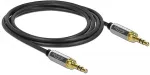 DELOCK Klinkenkabel 3,5 mm 3 Pin Stecker zu Stecker mit Schraubadapter 1 m