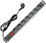 OEM 19" power panel 7x220V-1.8m PPO Black+surge protector 16A