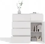 TOP E SHOP MALWA 1D5S WHITE CHEST OF DRAWERS