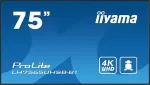 Monitor IIYAMA CONSIGNMENT 190cm/75" (3840x2160) iiyama ProLite LH7565UHSB-B1 16:9 4K UHD IPS Touch 8ms 60Hz 24/7 2xHDMI DP LAN WIFI Speaker Black