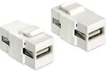 DeLOCK Keystone Modul USB 2.0 A Buchse > USB 2.0 A Buchse wei&szlig;