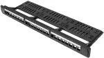 LANBERG 24-PORT PATCH PANEL 1U WITH ORGANIZER FOR KEYSTONE MODULES BLACK