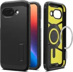 Spigen Kaitse&uuml;mbris Tough Armor (MagFit), Google Pixel 9a, must, tugijalaga, MagSafe &uuml;hilduv,