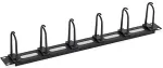 Triton 19" rack panel 1U, large hexagon, oval opening, black