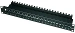 Teleg&auml;rtner Modultr&auml;ger,Patchpanel,f. 24xAMJ/AMJ-S-Mod./Kupp., 19, Schwarz, incl.Kabelabfangung, (Keystone)