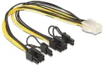 DELOCK Stromkabel 6Pin PCIe -> 8Pin PCIe Bu/St 0.30m