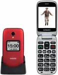 Mobiiltelefon EVOLVEO EasyPhone FS, 2.8" flip phone for seniors with charging stand (red)